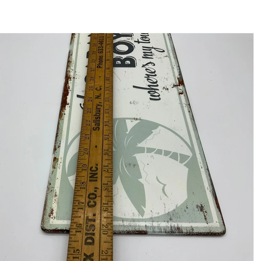 Hobby Lobby Metal Wall Decor Unisex 20x8 White Cabana Boy Tropical Beach Sign